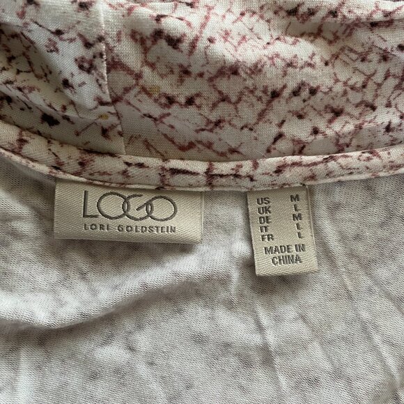 LOGO by Lori Goldstein pink purple long sleeve open stretchy cardigan women's M - Picture 7 of 9
